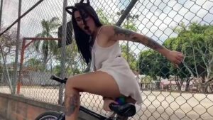 Bike Brunette Twerking by madymonroe