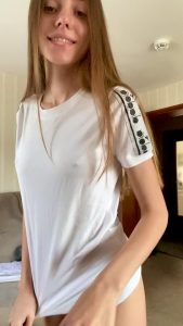 Bouncing tits Teen Nipple piercing by nastya williams