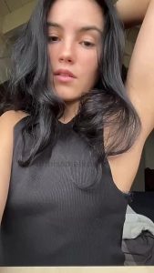 Brunette Model Touching boobs by maikonudesvip