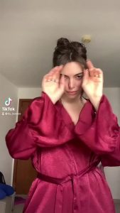 Brunette Touching boobs Natural tits by lizfermini