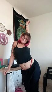 Dancing Pink haired Showing tits by docelvira