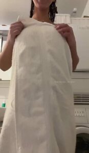 Fake boobs Brunette Towel by mariam abdallah