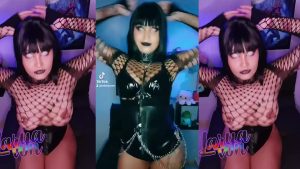 Goth Latex Bouncing tits by laryavon