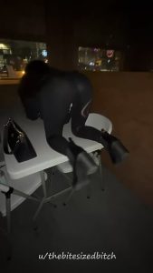 Leggings No panties Rear pussy by thebitesizedb