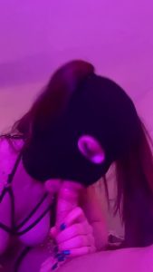 Mask Handjob Brunette by handcuffkitten