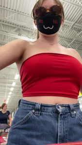 Masked Braless Natural tits by cosmickitti