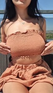 Titty drop Latina Touching boobs by atomicbrunette18