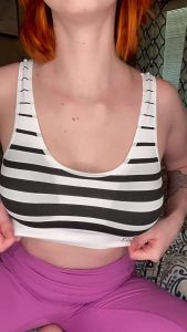 Titty drop Natural tits Redhead by bikatan