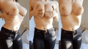 Topless Split screen Natural tits by your submissive doll