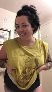 Woman Titty drop Touching boobs by tiktok bbw