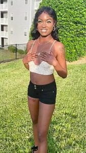 Little Ebony Showing Her Small Tits In Public