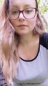 Playing With Her Tits In Outdoor