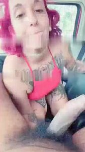 Red Head Latina Sucking Black Dick In Car